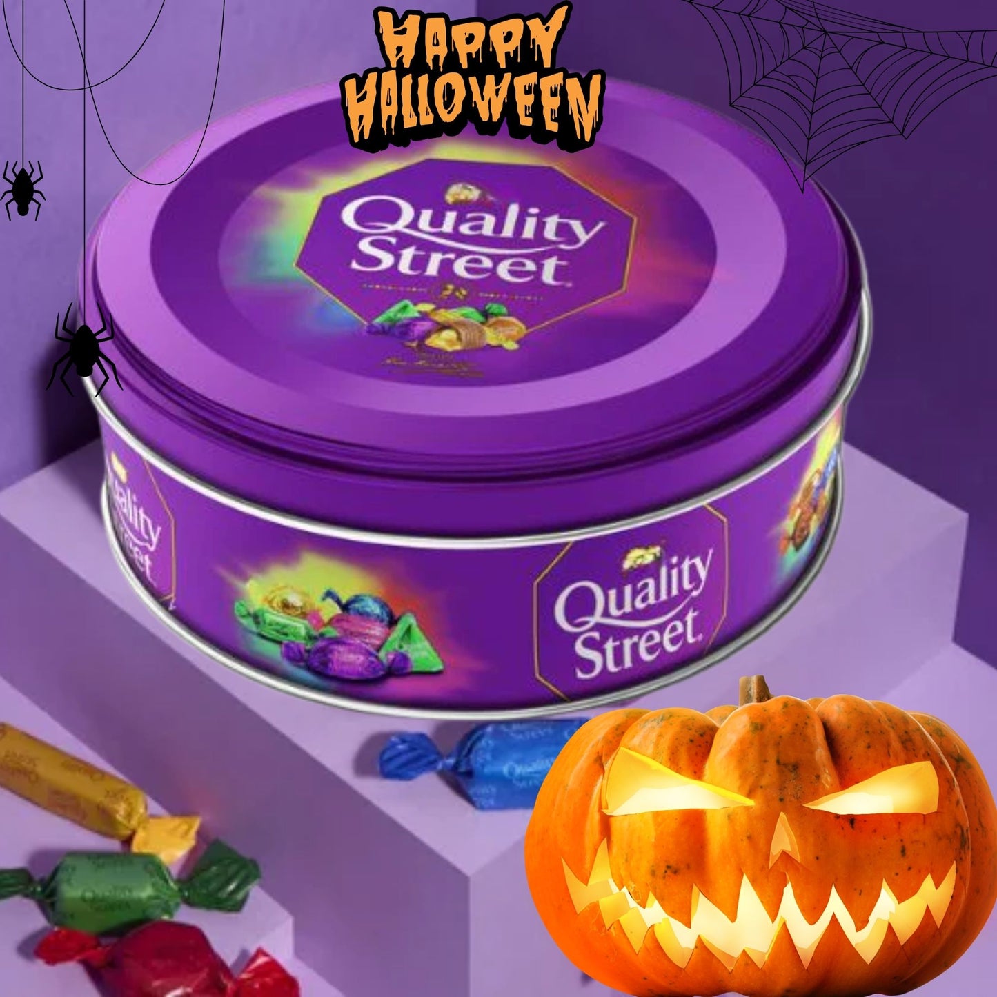 Resealable Quality Street sweet tubs in 3 x 410g bundle