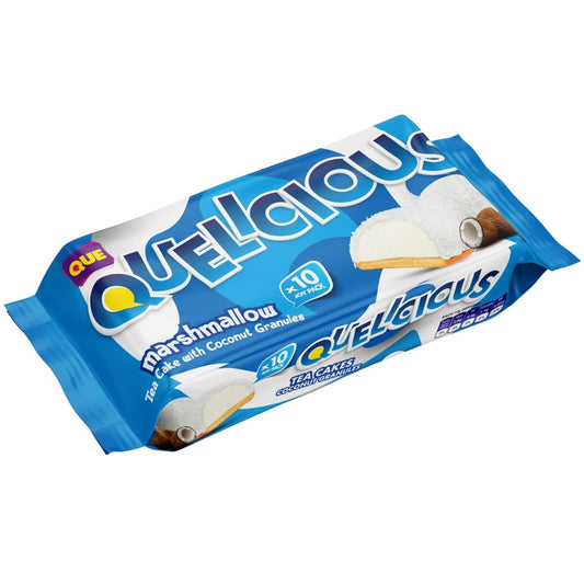 Box of 10 Quelicious Coconut Marshmallow Tea Cakes ready for snack time