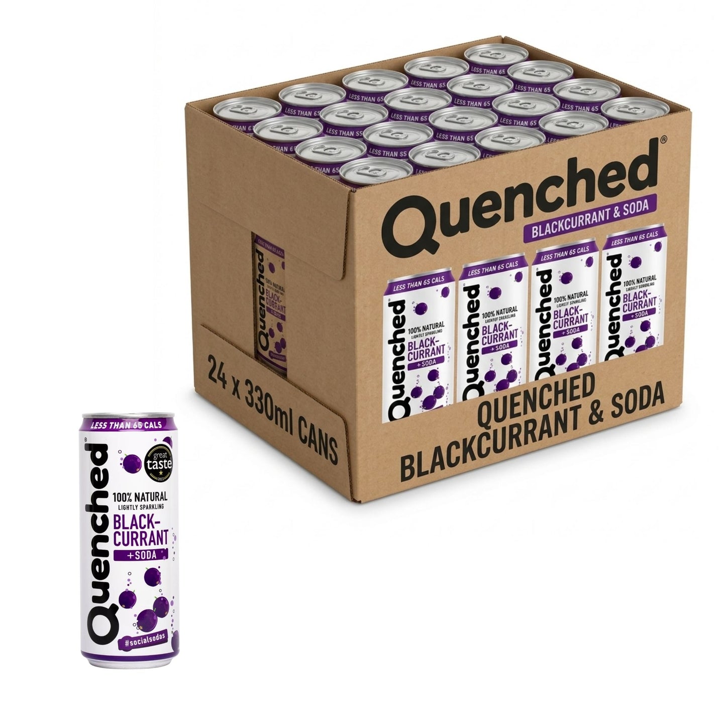 Quenched Blackcurrant & Soda 24 x 330ml cans pack