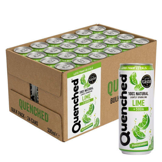 Quenched Lime & Soda 24 x 330ml cans pack
