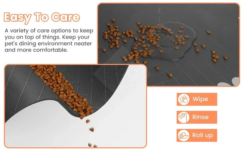 Absorbent waterproof pet feeding mat for dogs and cats with non-slip rubber backing – product view 9