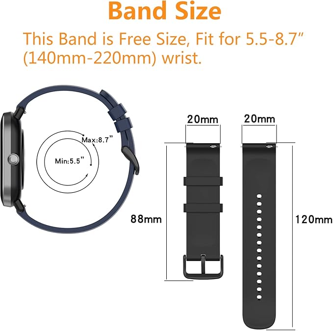 Comfortable silicone strap for Amazfit BIP U and BIP S Lite