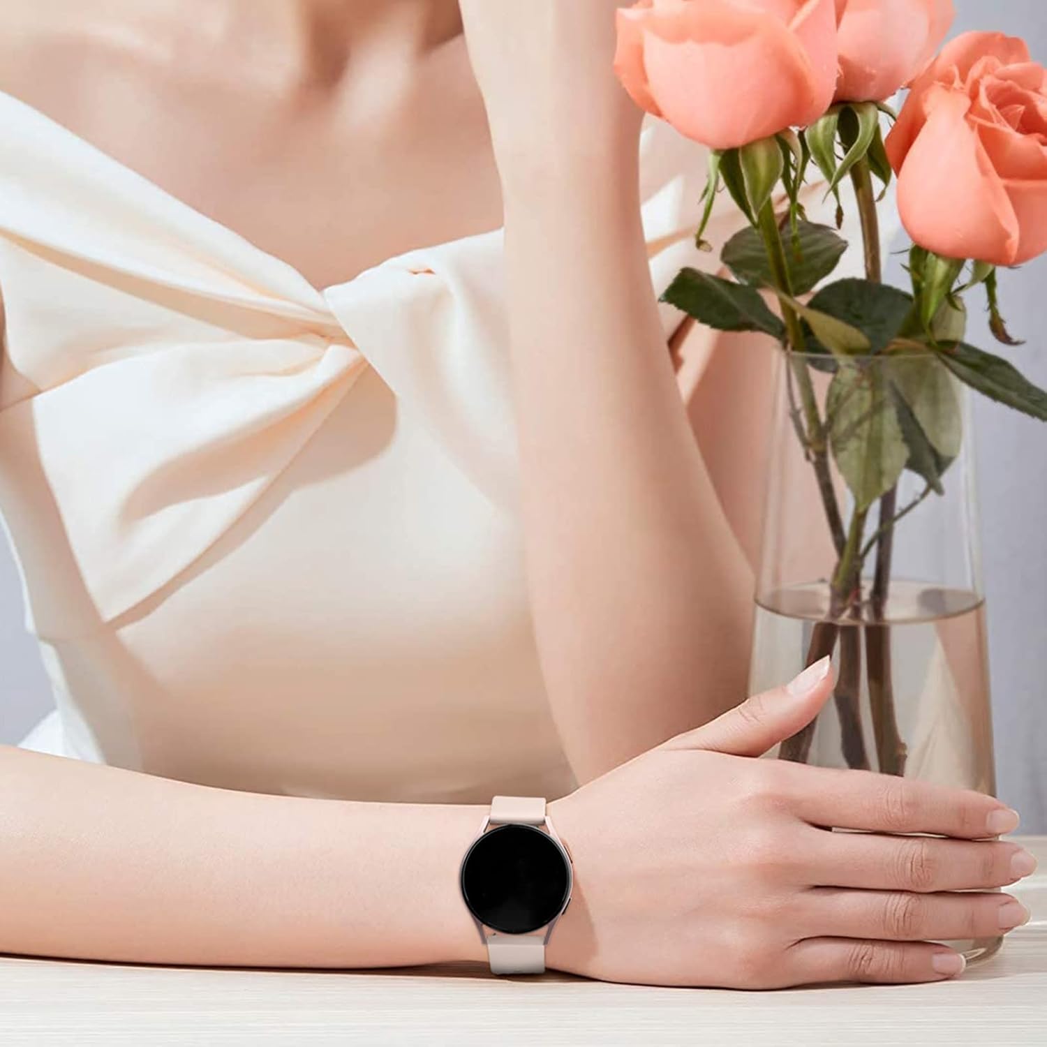 Elegant nude pink Amazfit compatible sport watch band