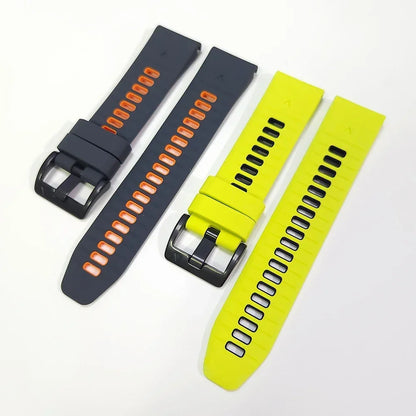 Durable sports watch band with steel buckle closure