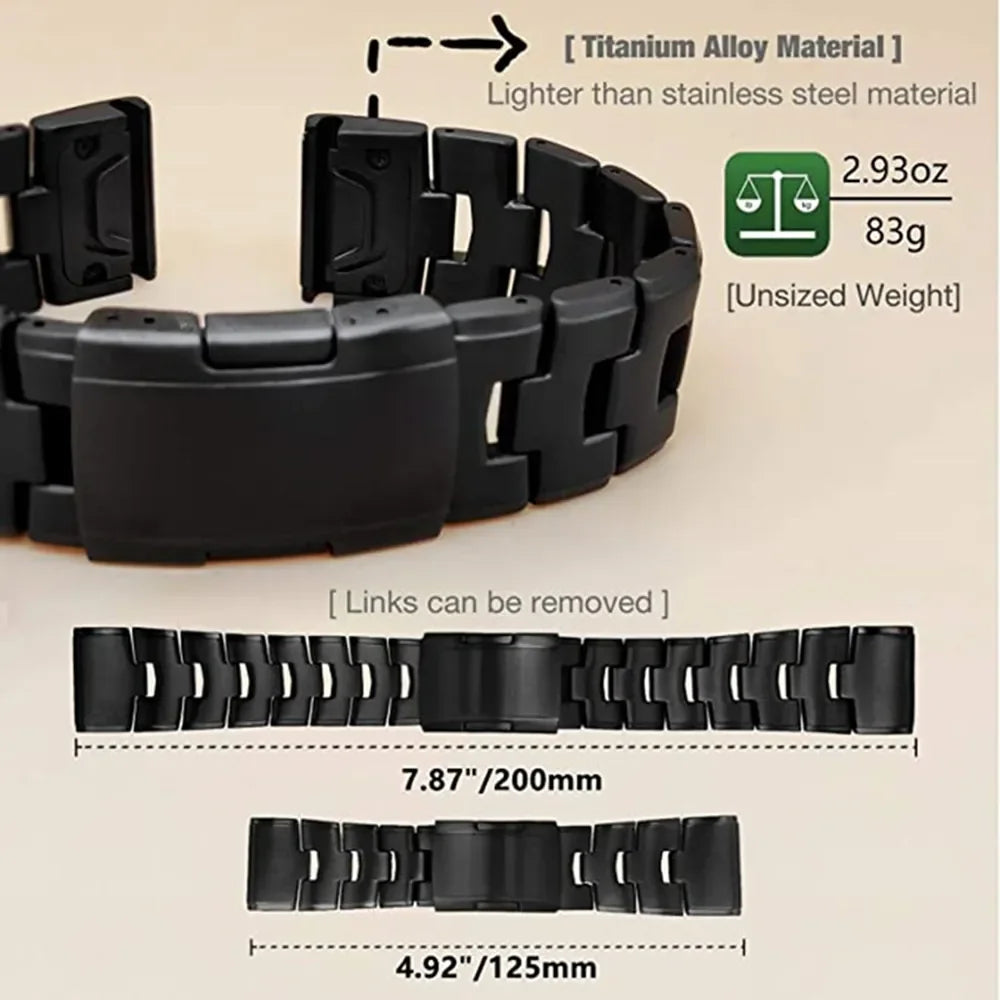 Premium titanium metal strap for Garmin smartwatch