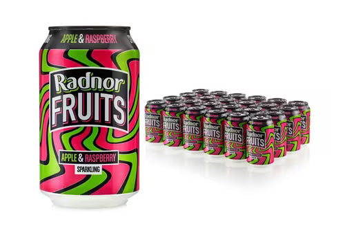 Radnor Fruits Apple and Raspberry Sparkling Drink 24 x 330ml cans