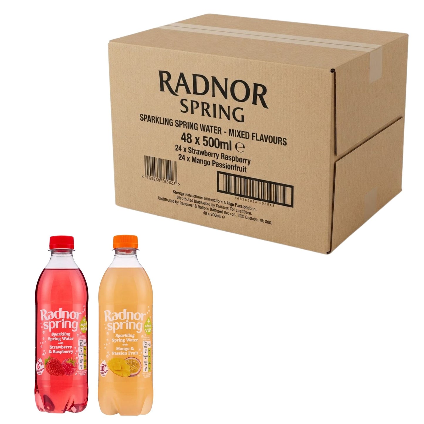 Radnor Spring Sparkling Water Variety Pack 48 x 500ml