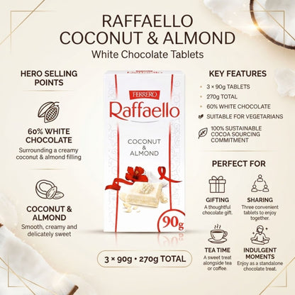 Raffaello white chocolate coconut and almond tablet