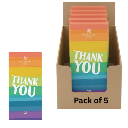 Vibrant rainbow wrapper for a cheerful chocolate gift