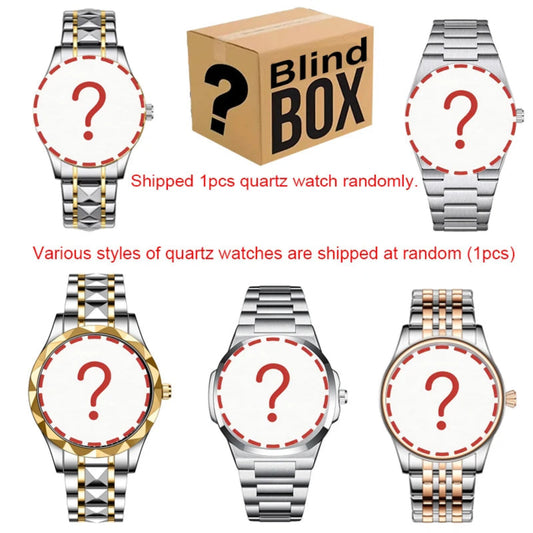 Random luxury quartz watch mystery gift surprise 1pcs stainless steel