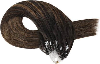 Micro bead hair extensions human hair balayage blend