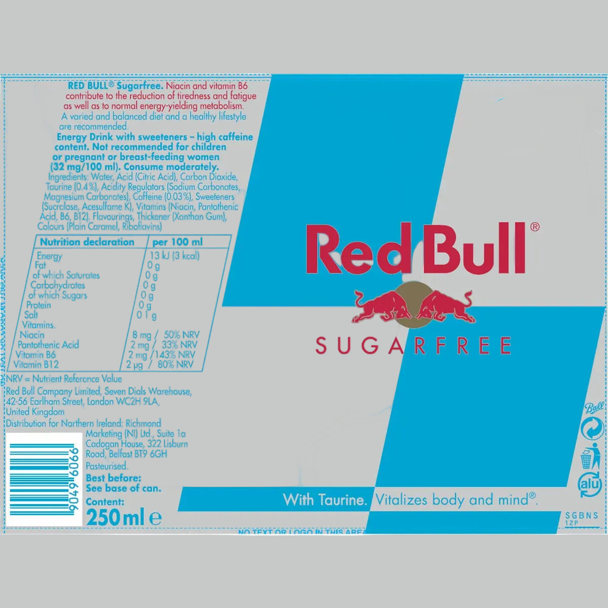 Red Bull sugar free cans