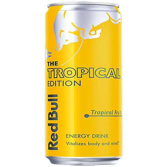 Red Bull Tropical Edition 250ml can with fruity flavour
