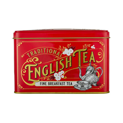 Red Classic Tea Tin with 40 English Breakfast tea bags