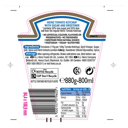 Low sugar vegan friendly tomato ketchup twin pack