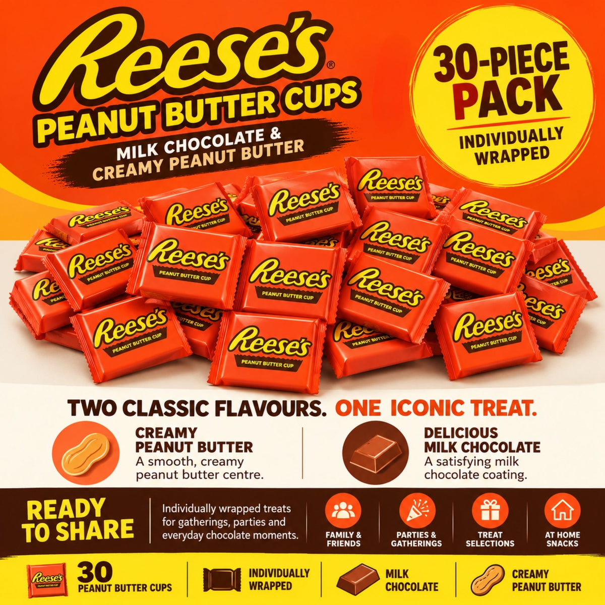 Reese's chocolate cups filled with peanut butter