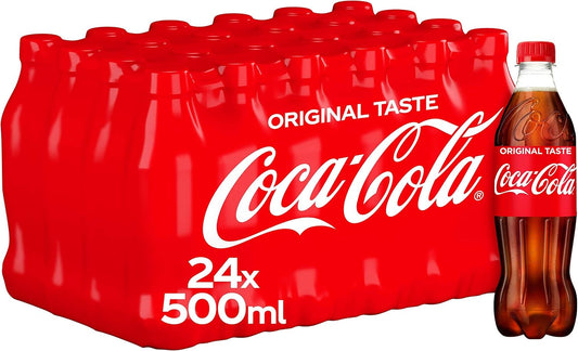 24x500ml Coca Cola Classic bottles, perfect for refreshing hydration