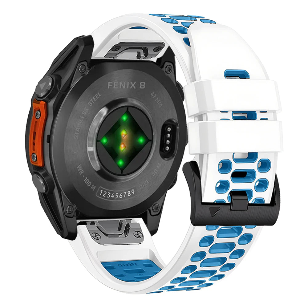 Garmin breathable silicone band green black QuickFit 26mm