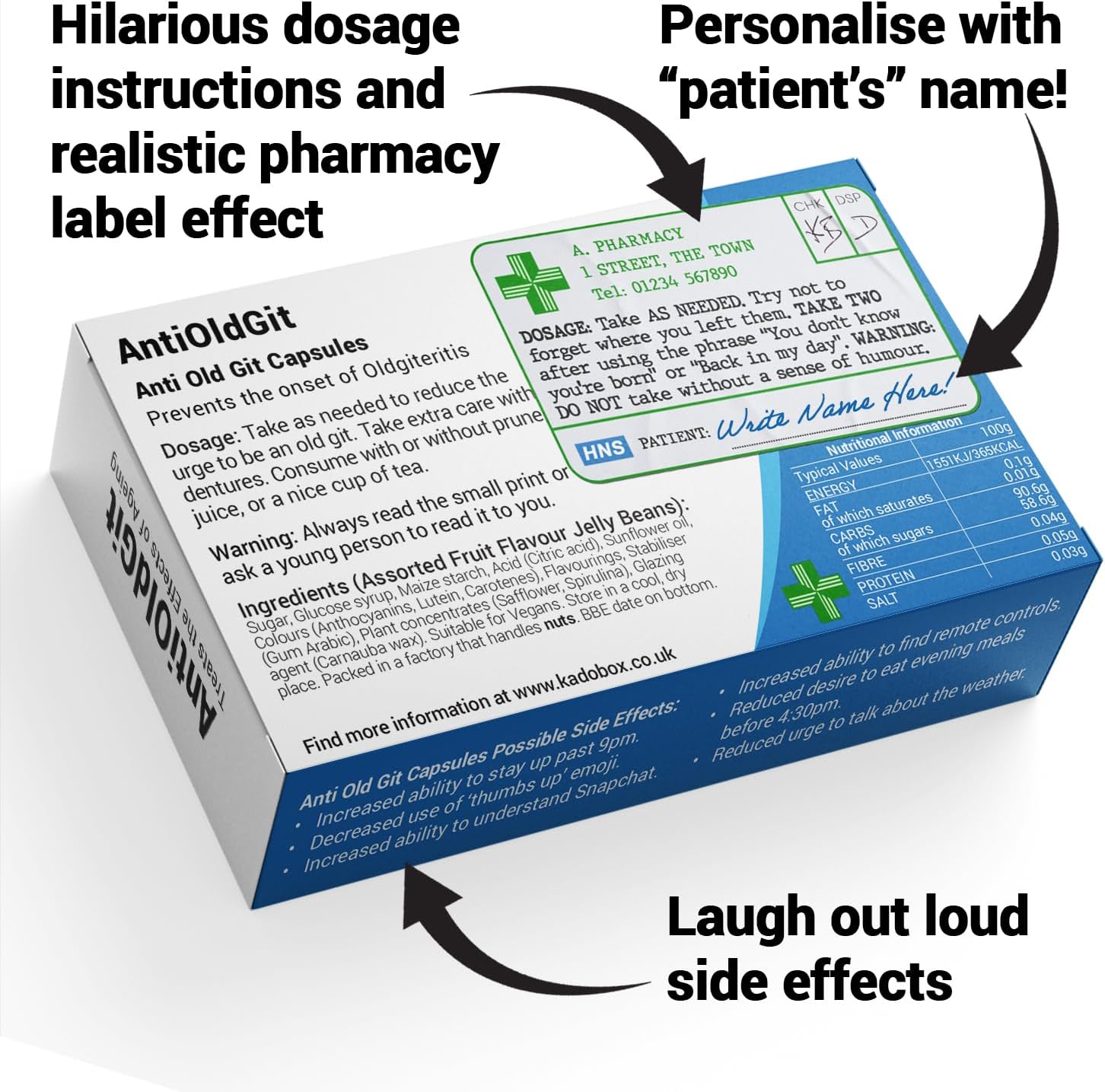 Humorous medicine style sweet gift for men and grandad