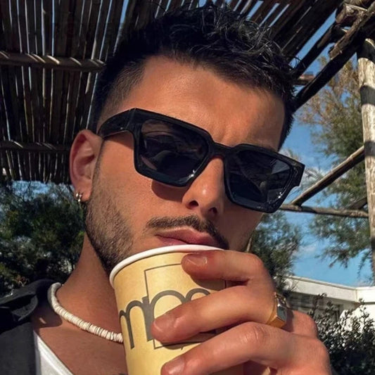 Retro square sunglasses UV400 anti reflective unisex style