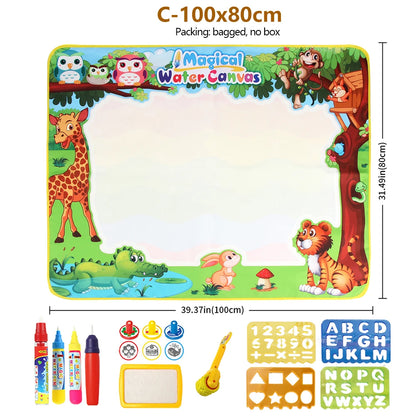 Water drawing mat all 3 designs A B C comparison options