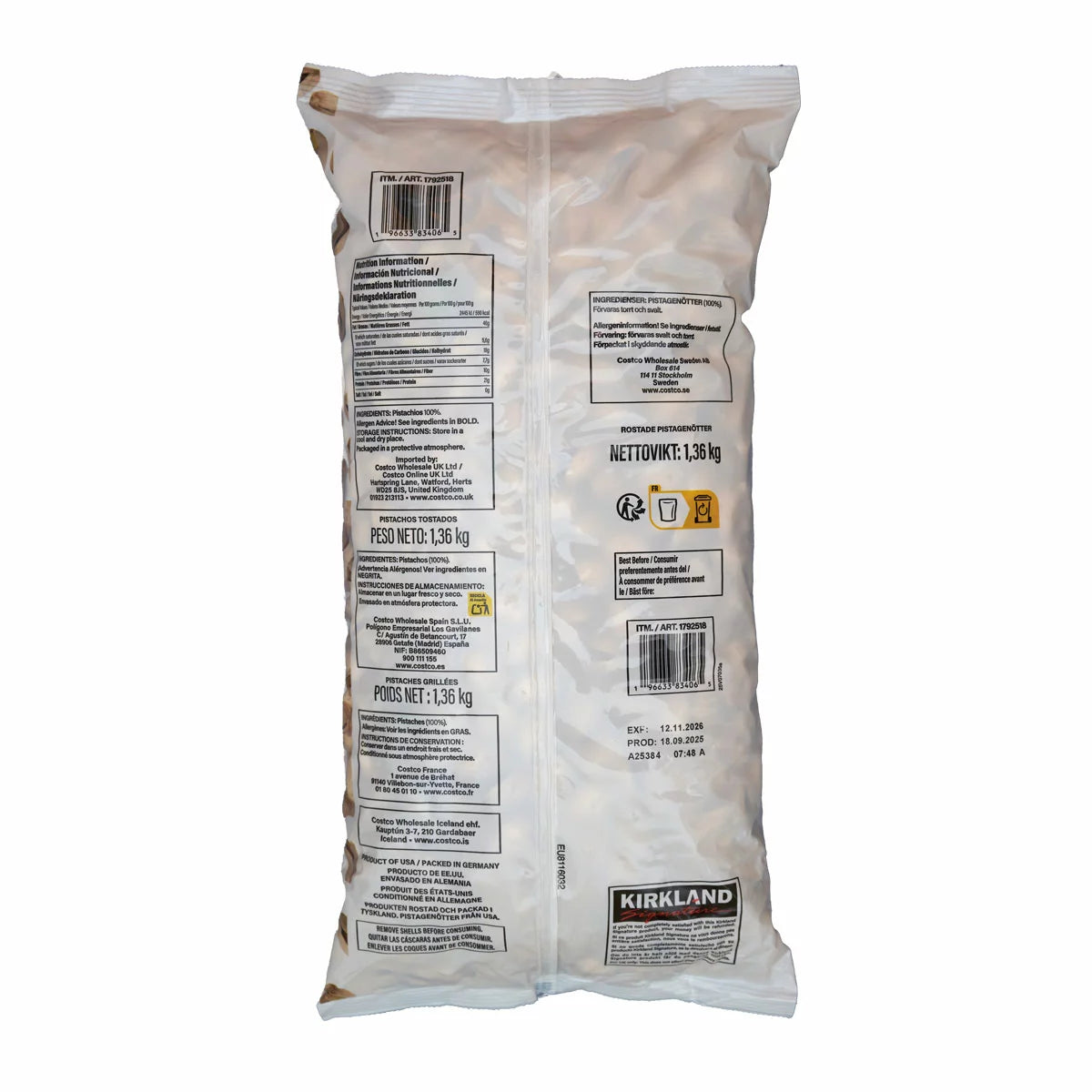 Naturally opened and roasted pistachios for snacking