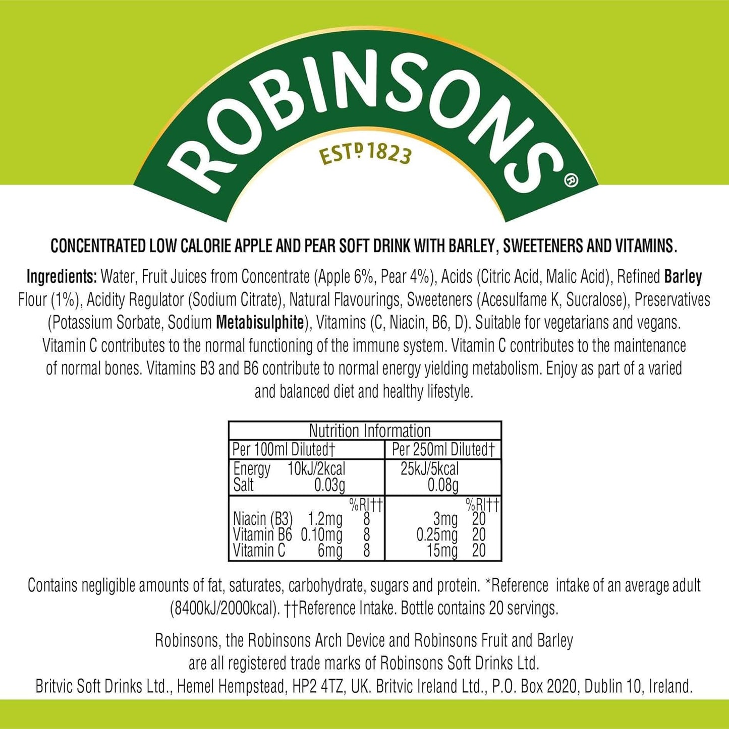 robinsons real fruit squash 1 litre bottle
