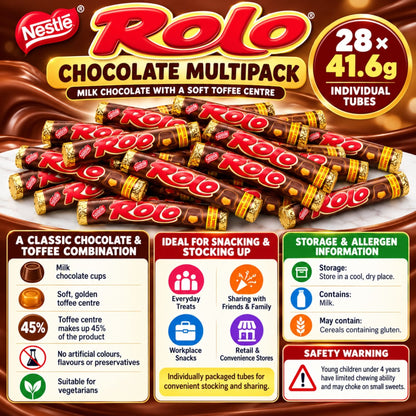 Multipack containing 28 Rolo chocolate tubes