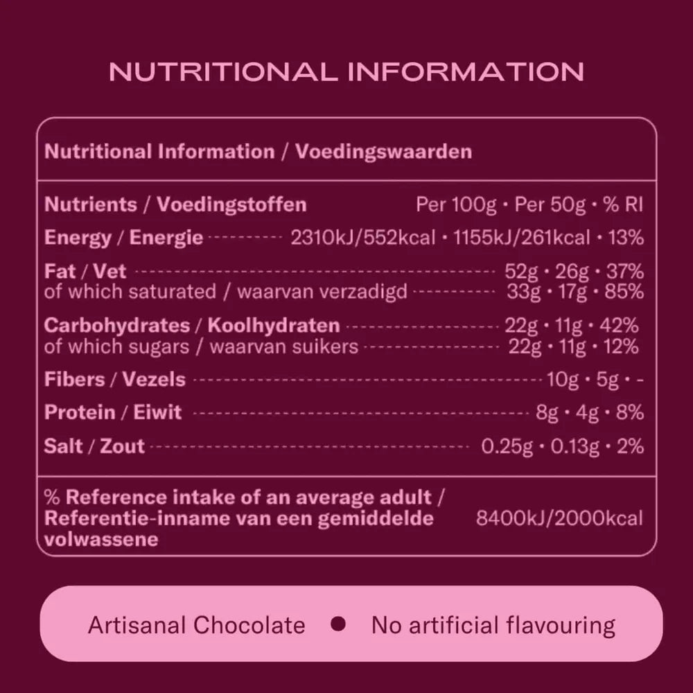 Date night chocolate with botanical ingredients maca and ginseng