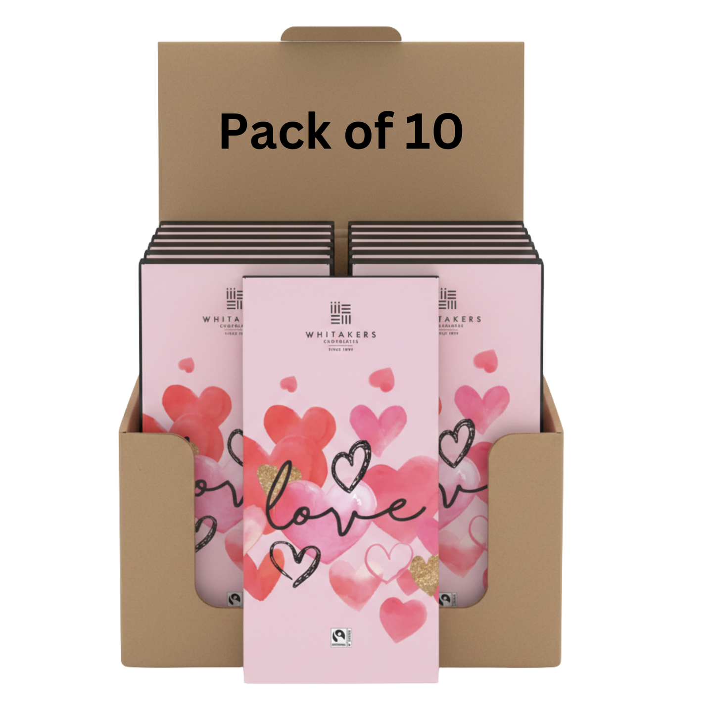 Chocolate bar with romantic love heart wrapper design