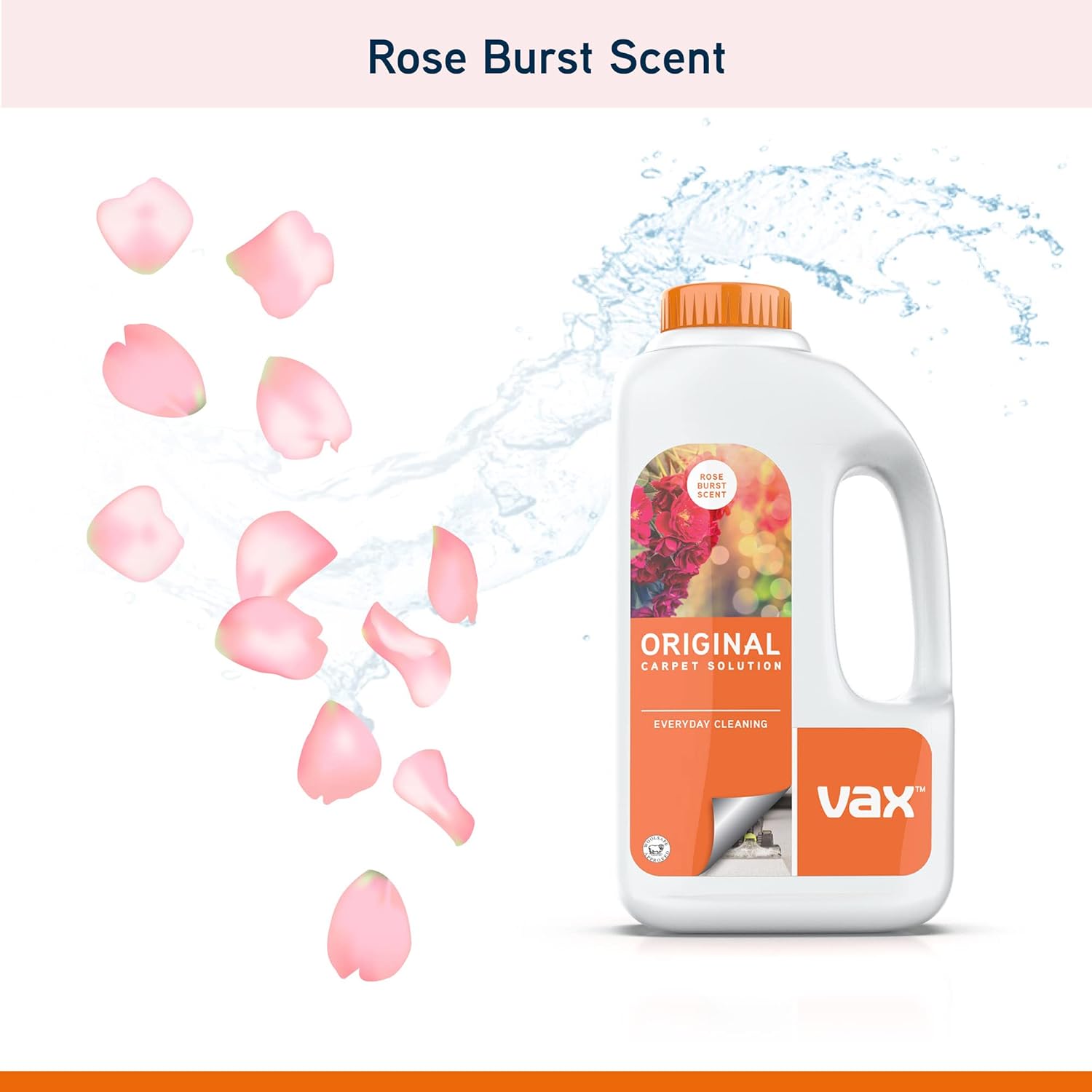 Floral-scented carpet shampoo with Rose Burst fragrance