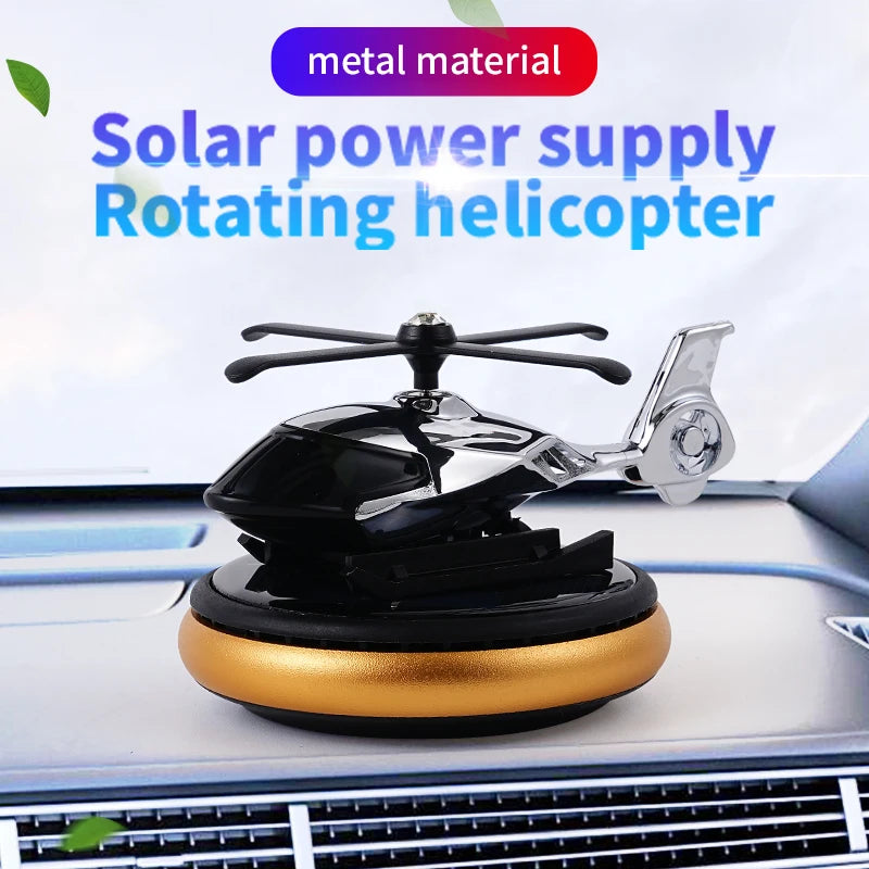 Helicopter style solar car fragrance accessory