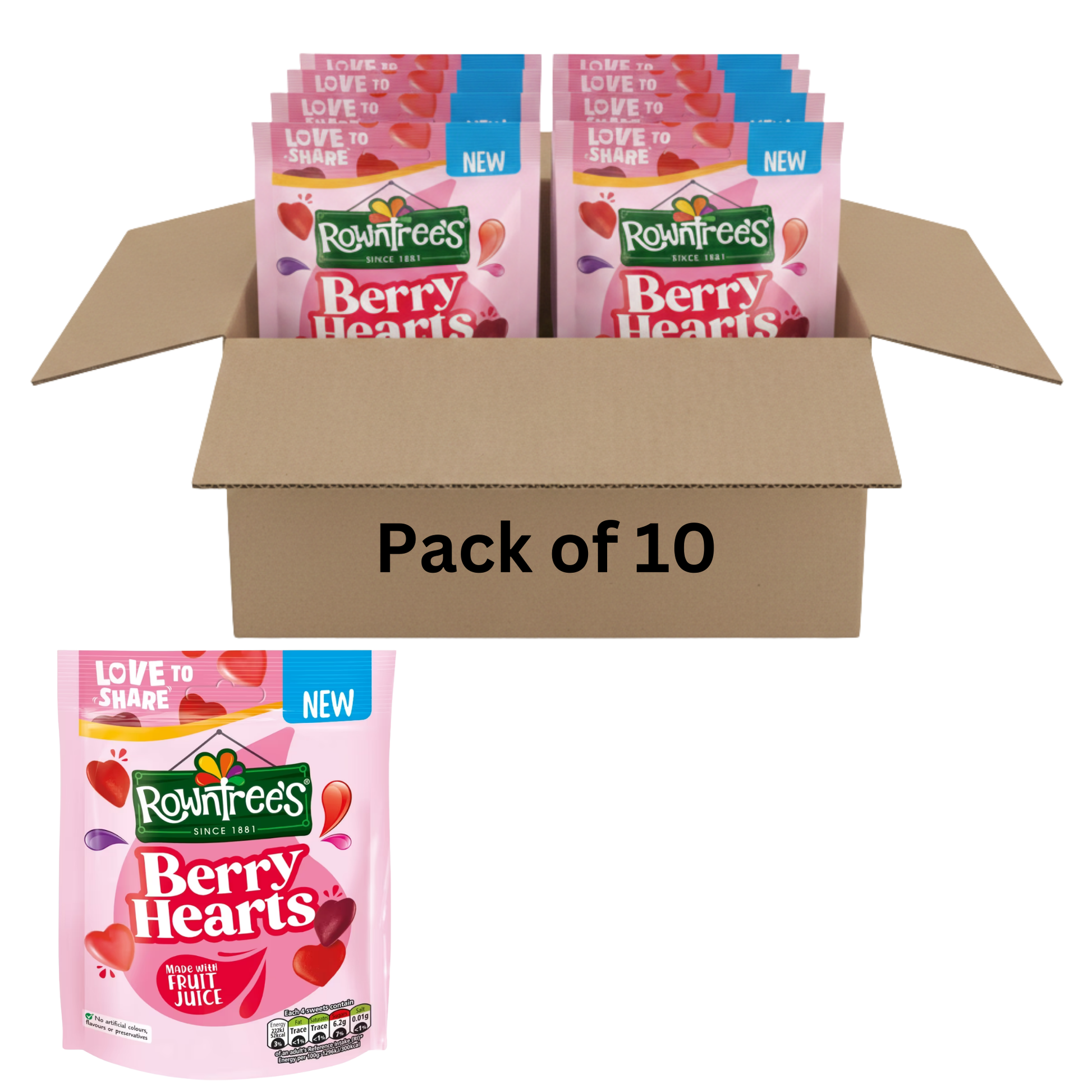 Rowntree's Berry Hearts 115g fruity jelly sweets