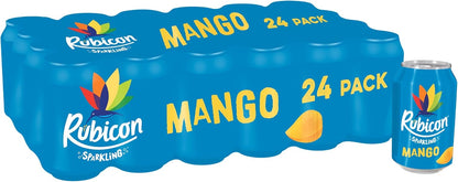 Rubicon Sparkling Mango 24 pack 330ml cans refreshing fizzy drink with real fruit juice