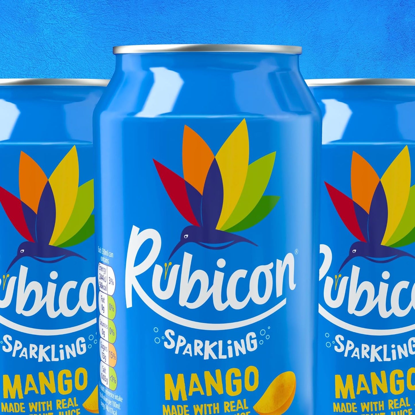Rubicon Sparkling Mango 24 pack 330ml cans perfect for parties and refreshing occasions