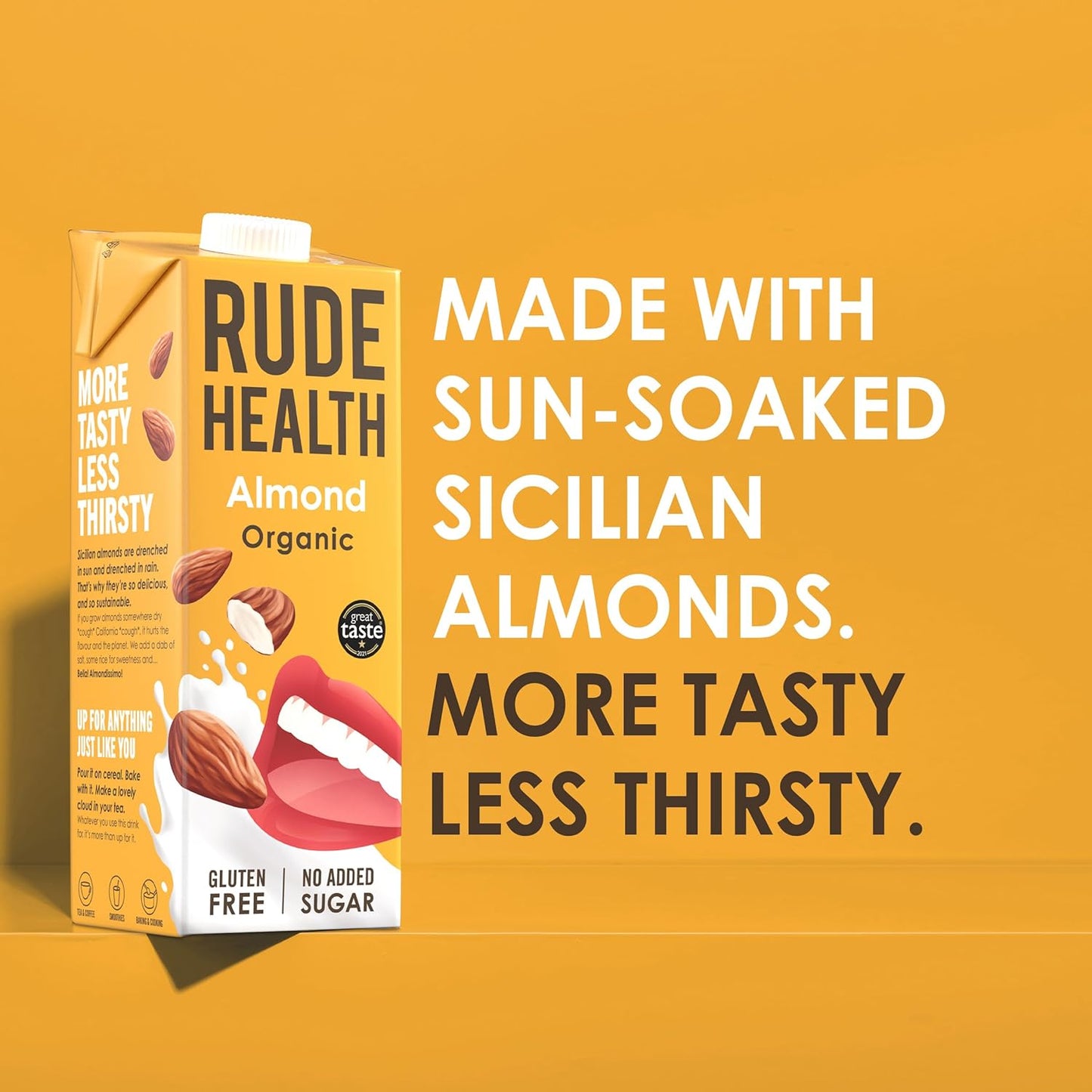rude health almond milk 1 litre carton bundle gluten free vegan milk