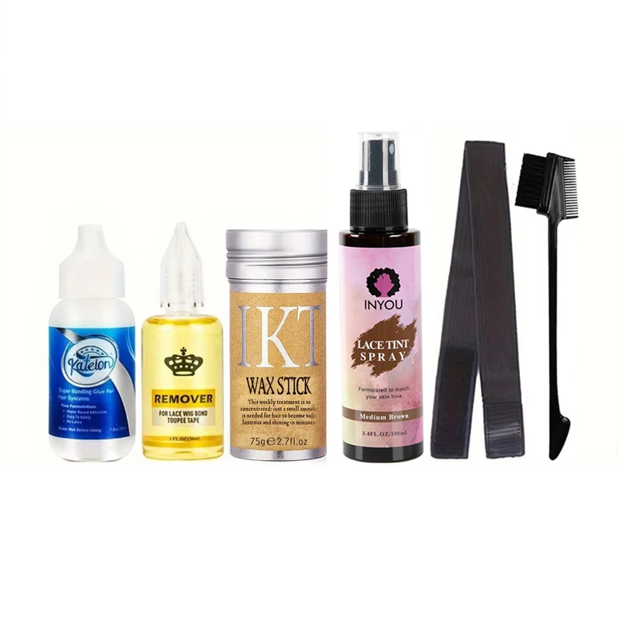 Wig glue kit packaging final shot all set options available