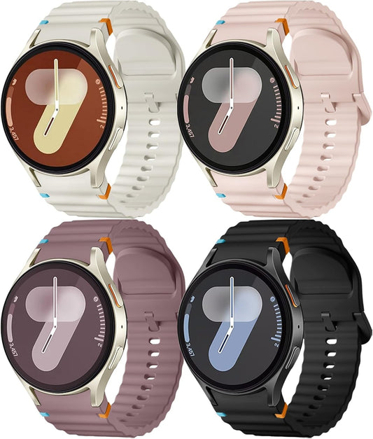 4 pack Samsung Galaxy Watch silicone sport straps 40-44mm