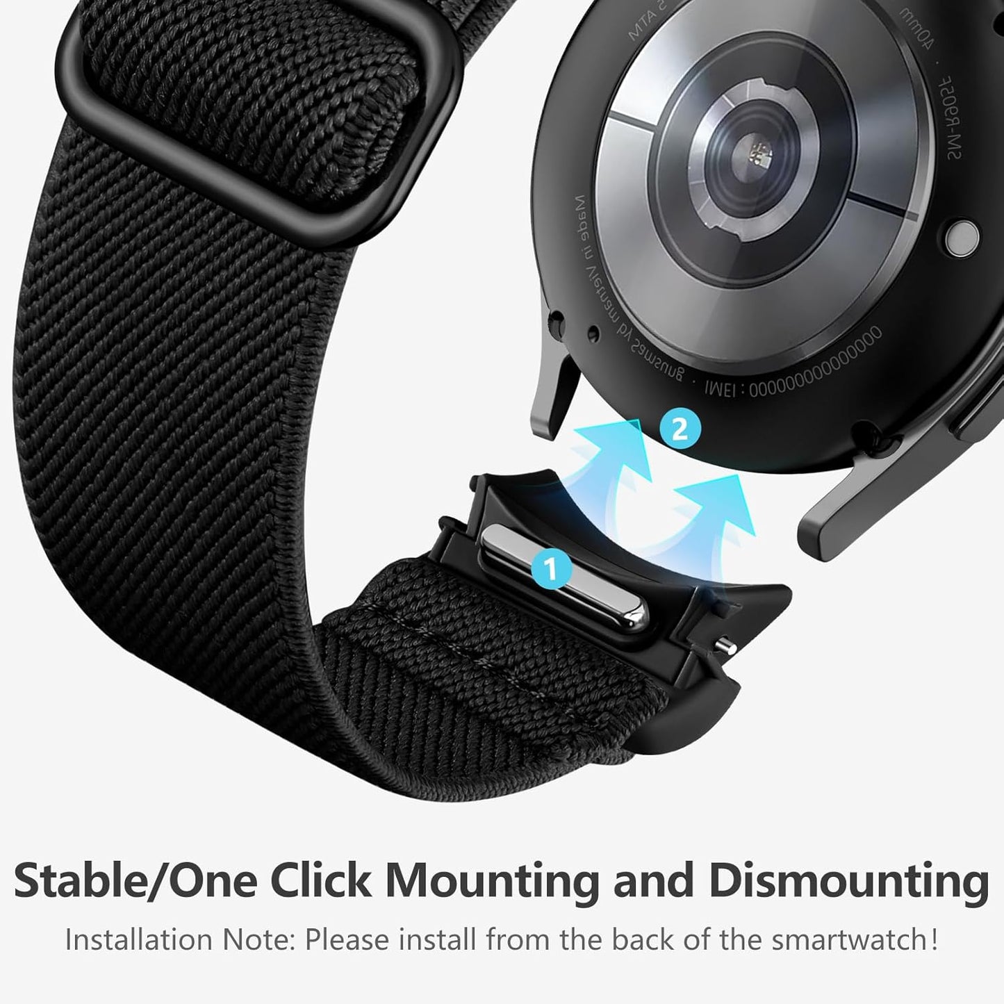 Braided stretch nylon band compatible with Galaxy Watch 7 6 5 4