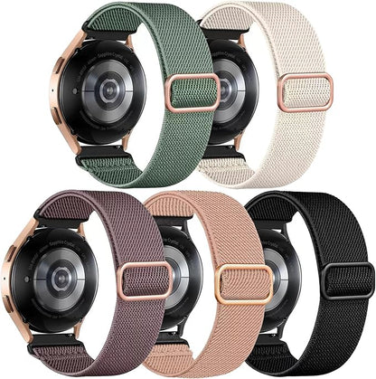 5 pack elastic nylon straps compatible with Samsung Galaxy Watch 20mm