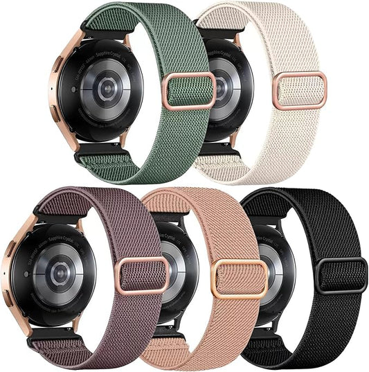5 pack elastic nylon straps compatible with Samsung Galaxy Watch 20mm