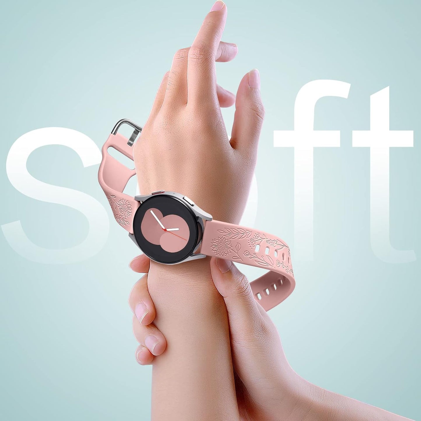 Soft silicone sunflower watch strap compatible with Galaxy Watch