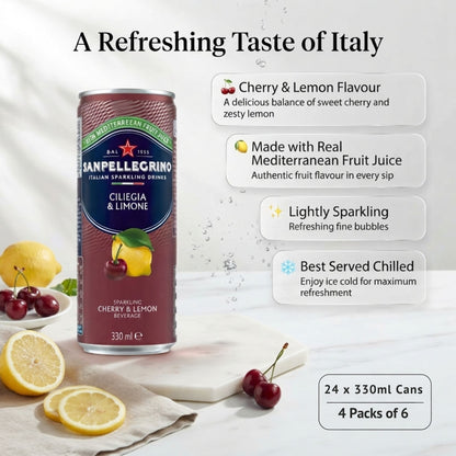 San Pellegrino sparkling cherry and lemon soft drink