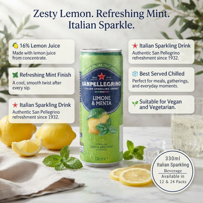 San Pellegrino Lemon Mint cans