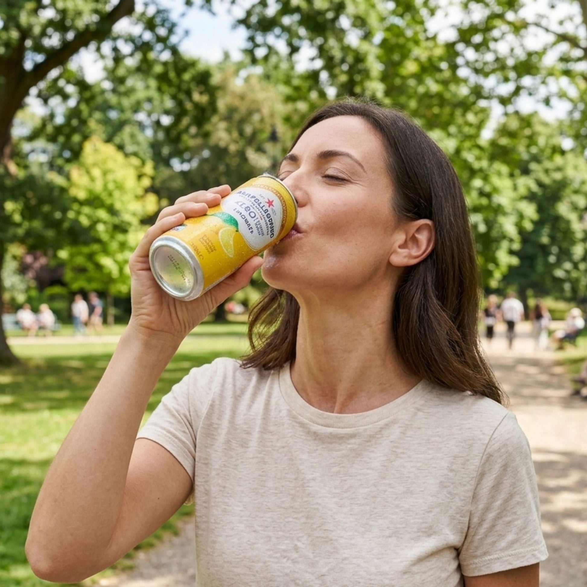 Crisp lemon sparkling drink in 330ml can