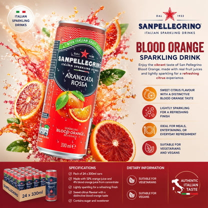 Sparkling fruit beverage with blood orange flavour