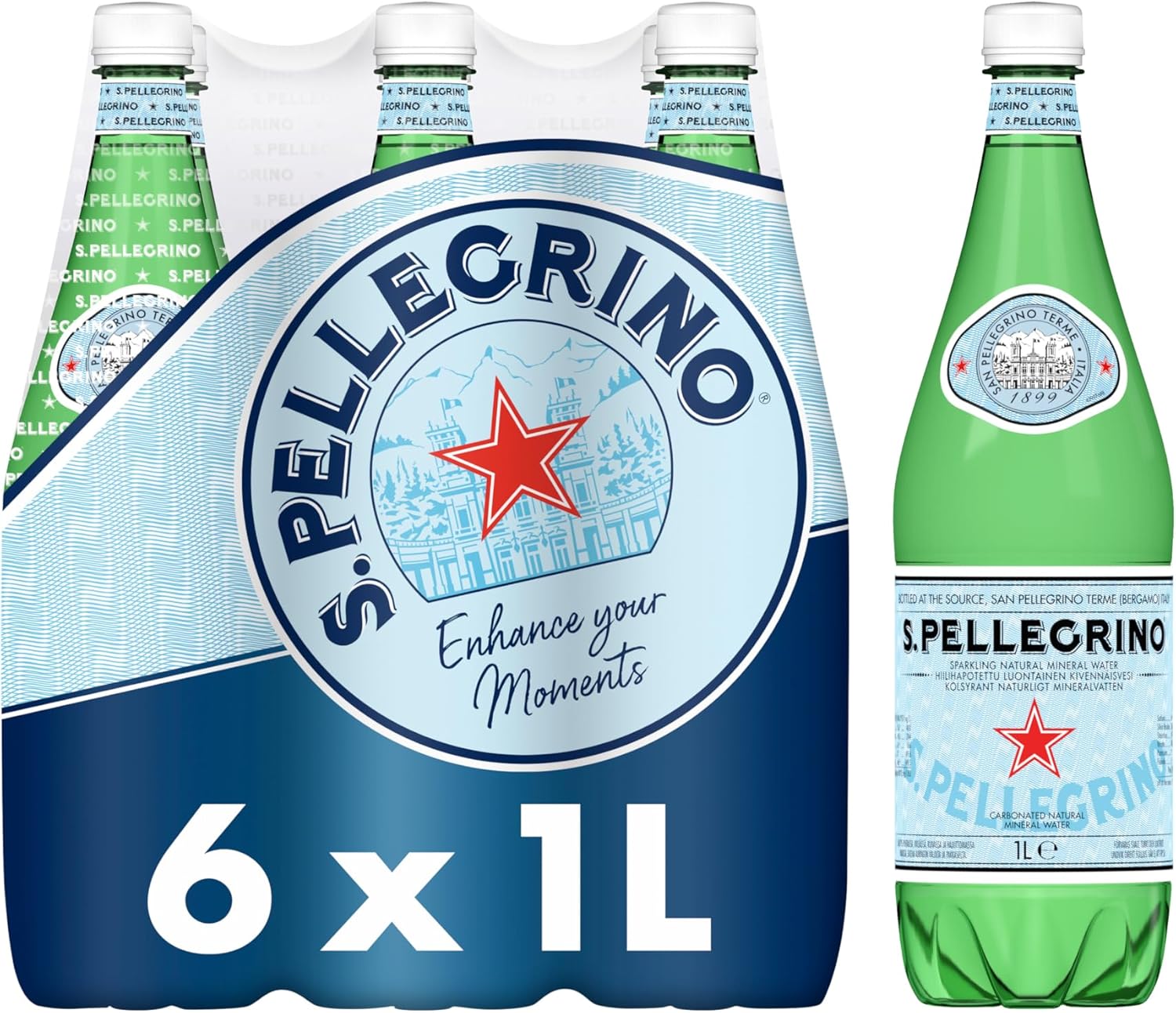 san pellegrino sparkling water 6 x 1l bottles