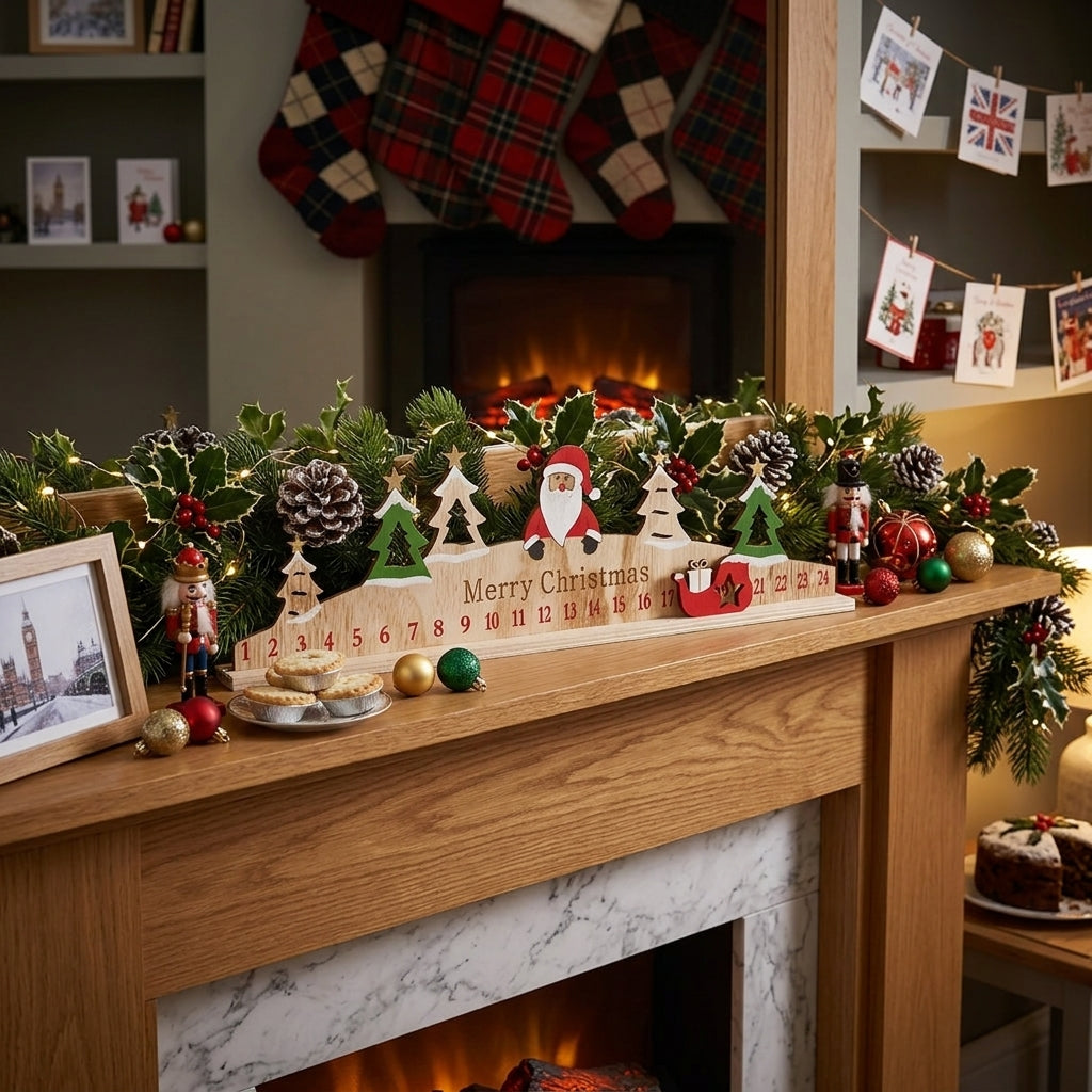 Santa-themed Christmas countdown ornament