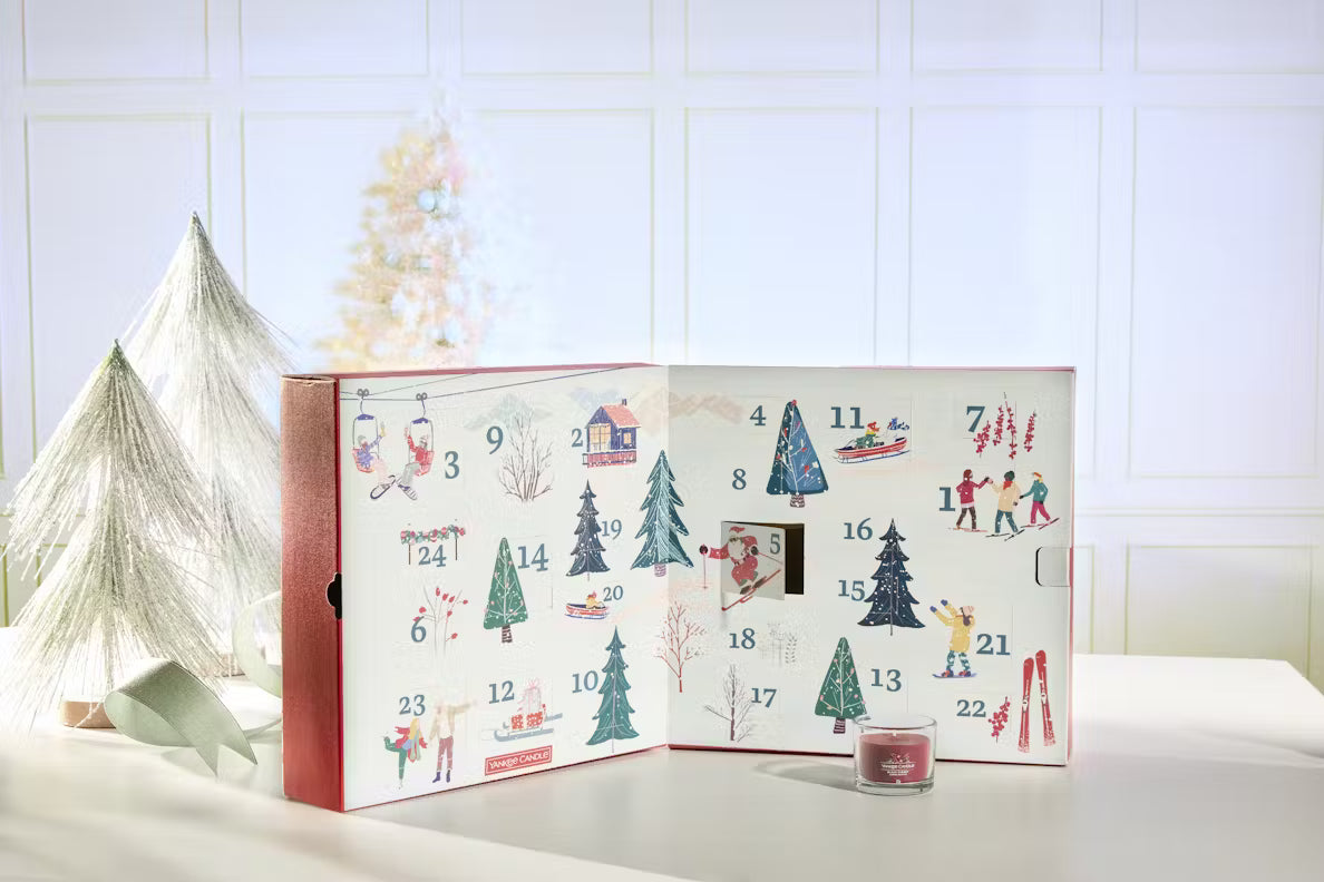 Festive holiday fragrances including Christmas Cookie, Vanilla Flurries, and Black Cherry