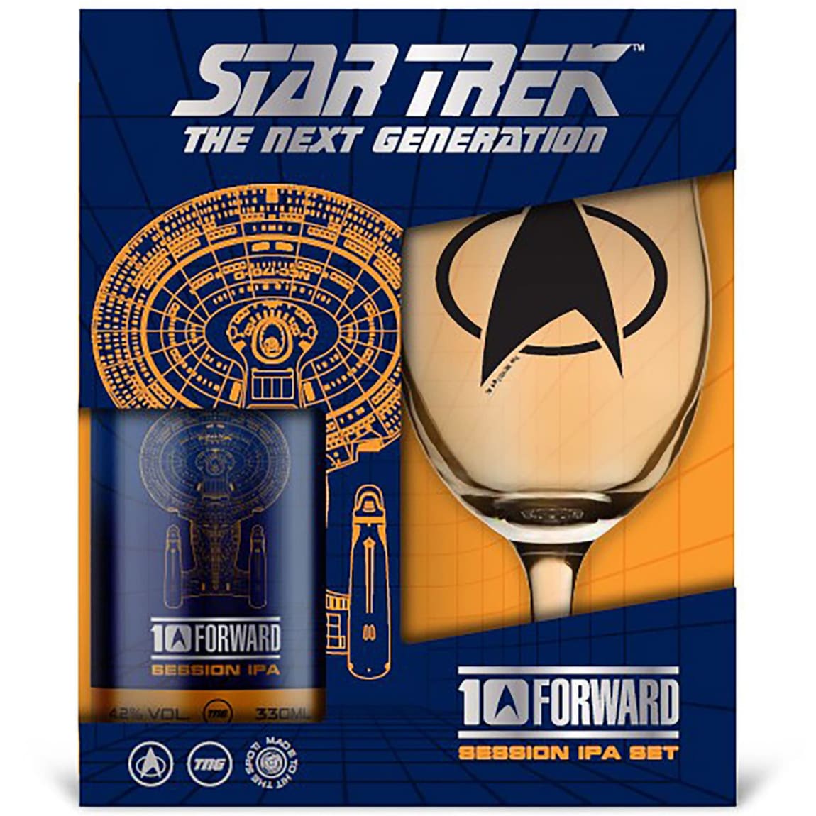 Star Trek themed craft beer and branded chalice gift set